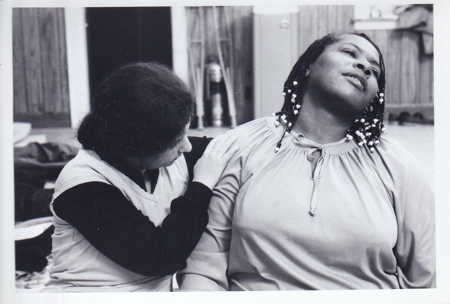 Loretta working on a client