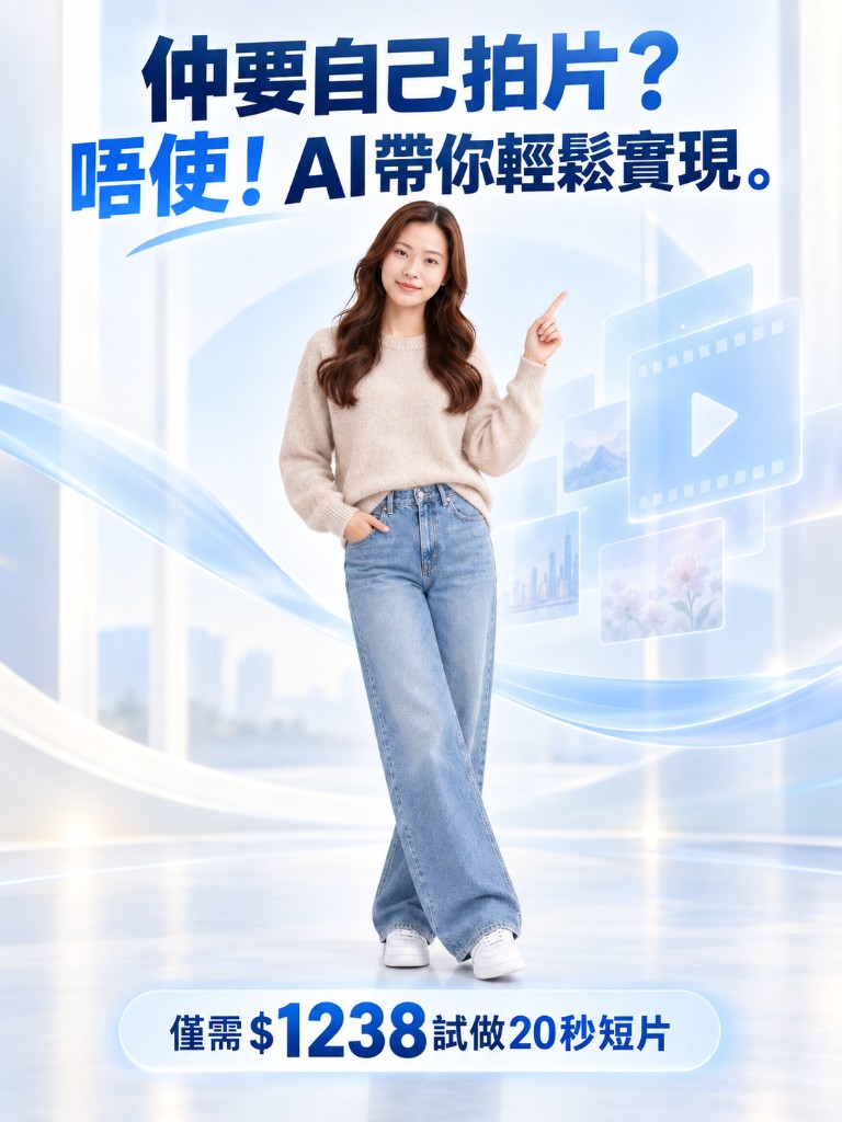 僅需 $1238 試做 20 秒短片