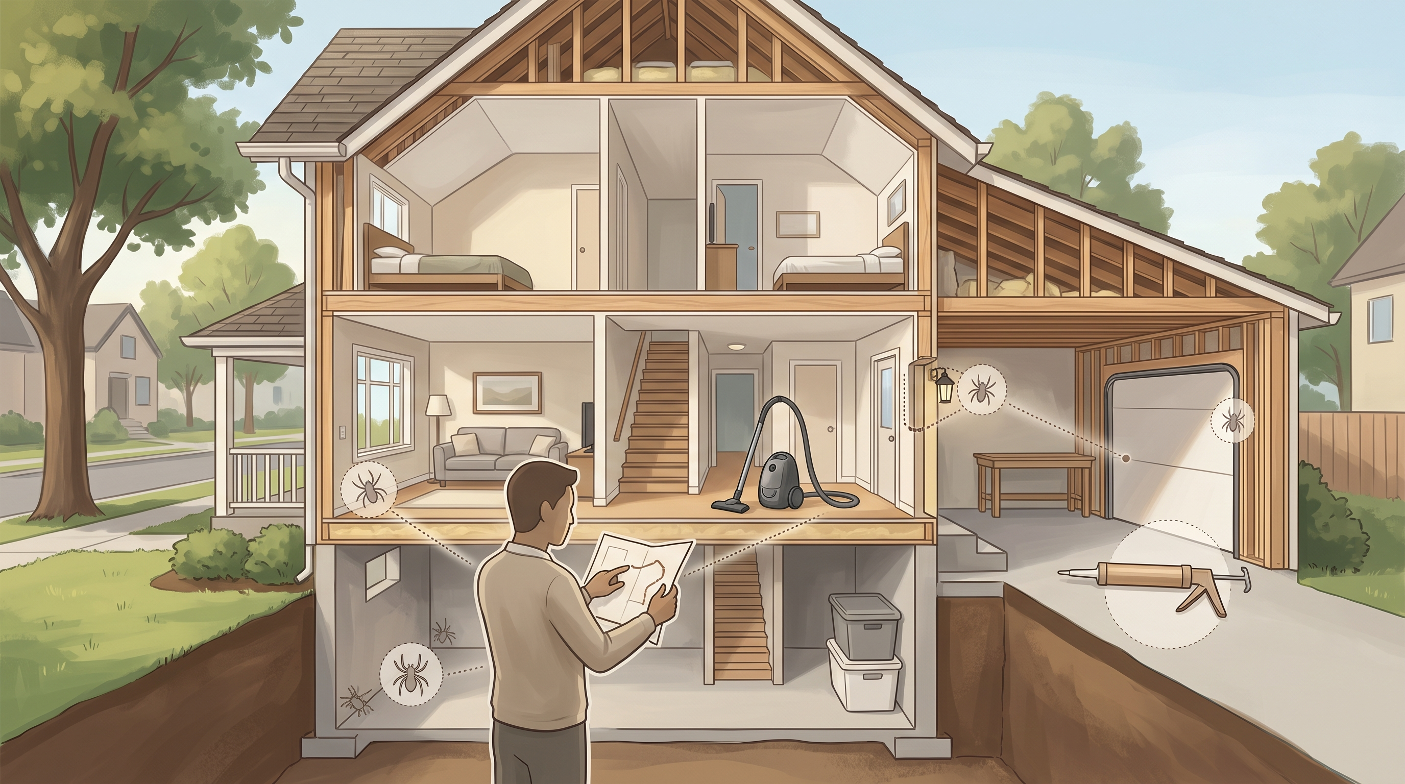 Homeowner mapping spider activity and nonchemical control priorities