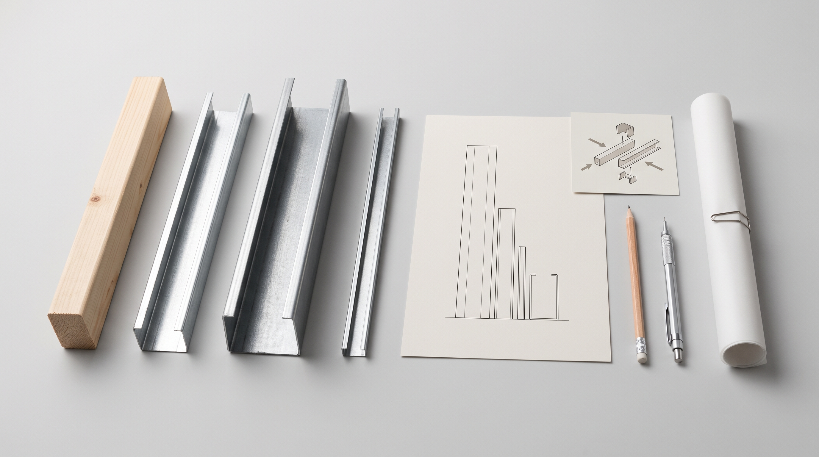 Wall stud categories compared beside project documents