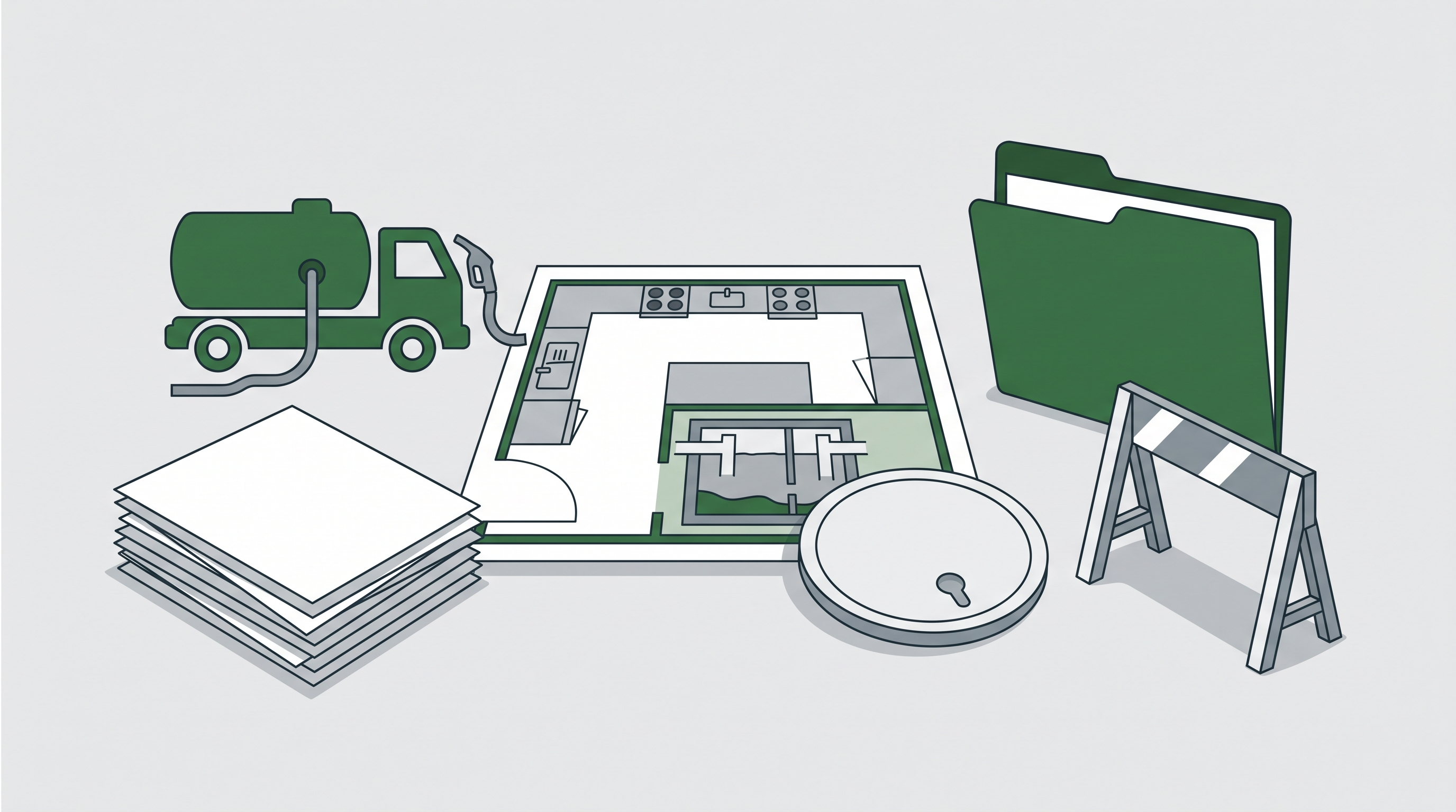 Restaurant grease trap pumping checklist with access disposal records and bylaw review