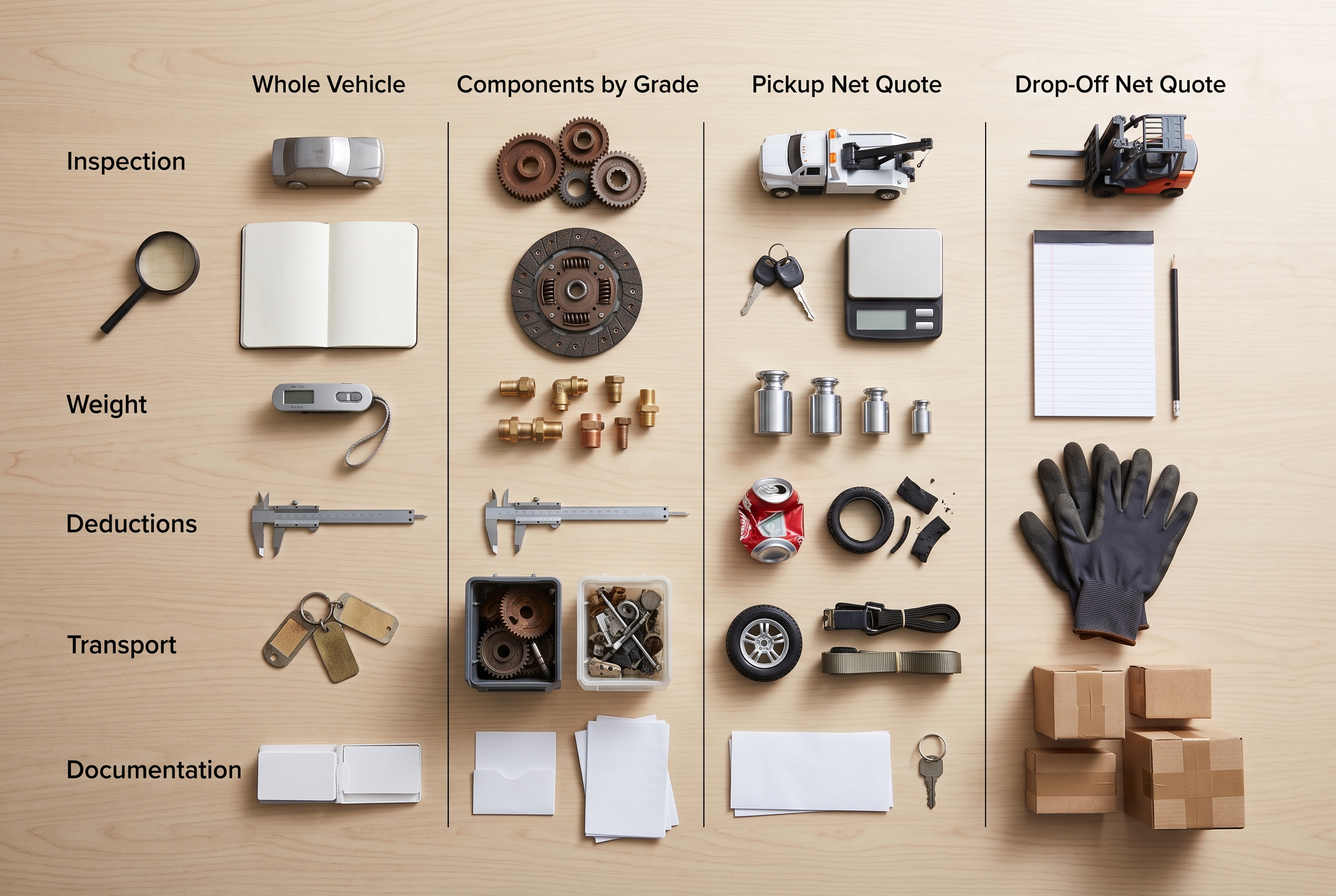 Four automotive scrap quote methods and trade-offs