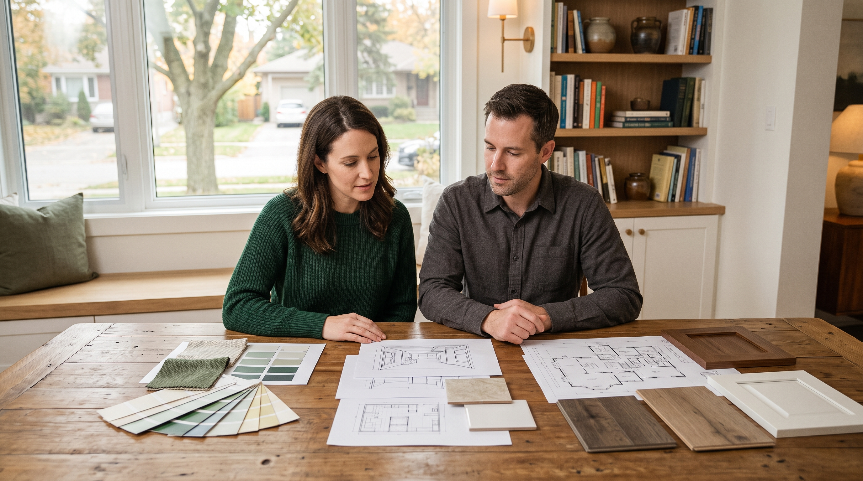 Generic Ontario homeowner comparing finish refresh room renovation and whole-home reconfiguration plans