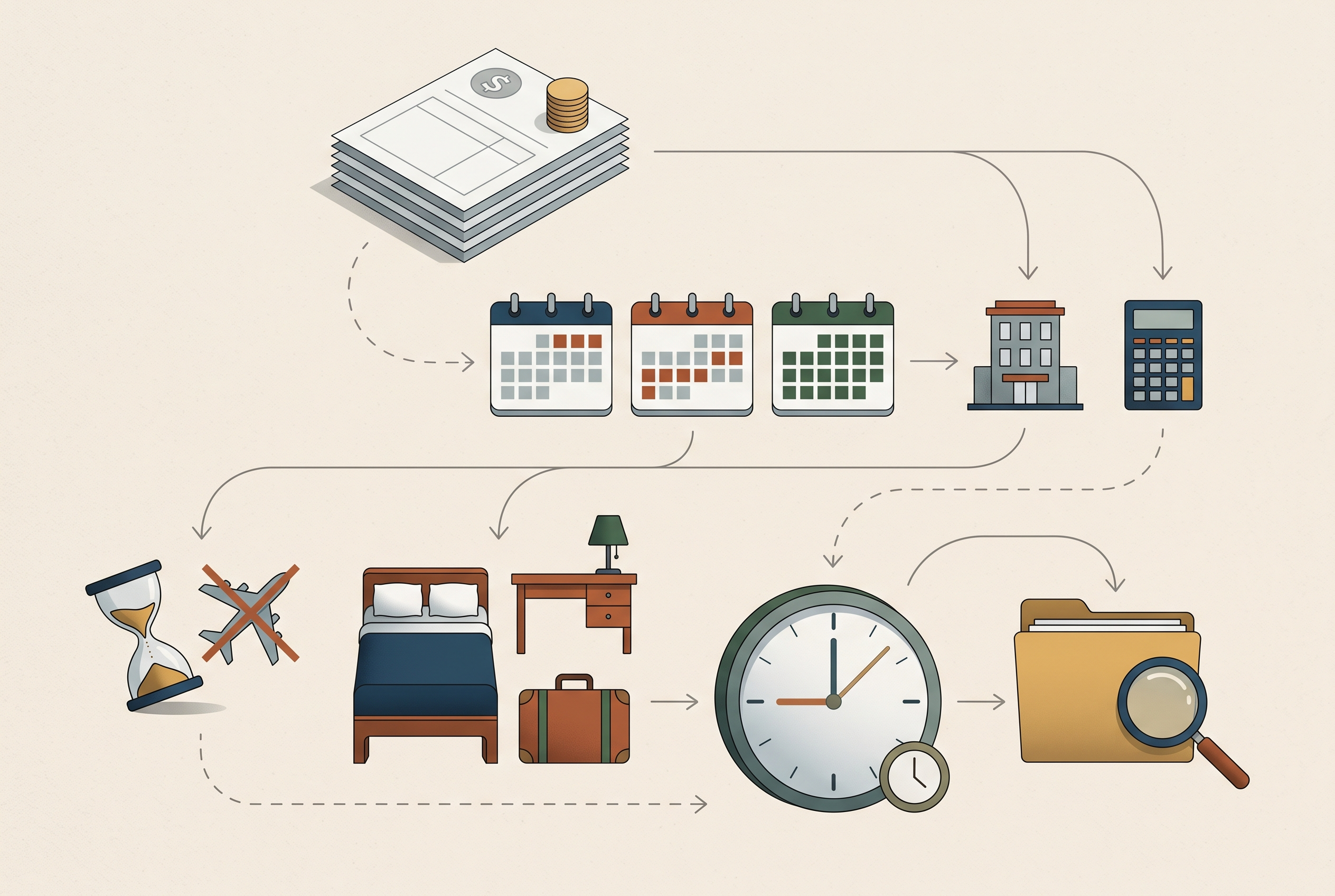 Economy room total-cost worksheet with booking and trip cost categories