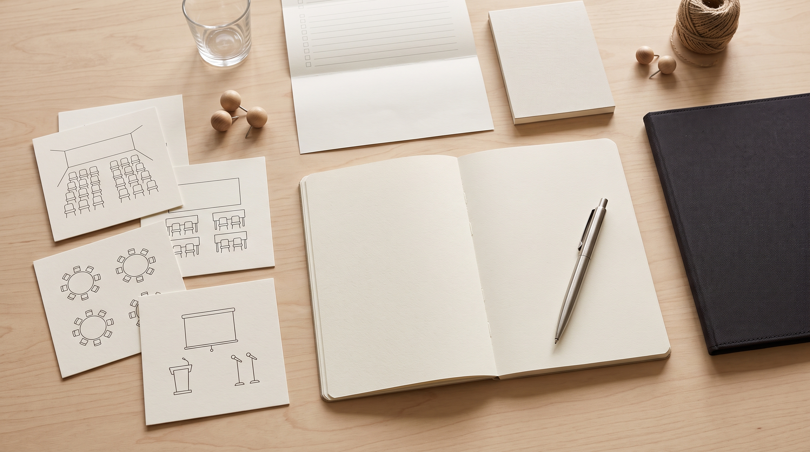 Conference hall selection checklist arranged for an event planner