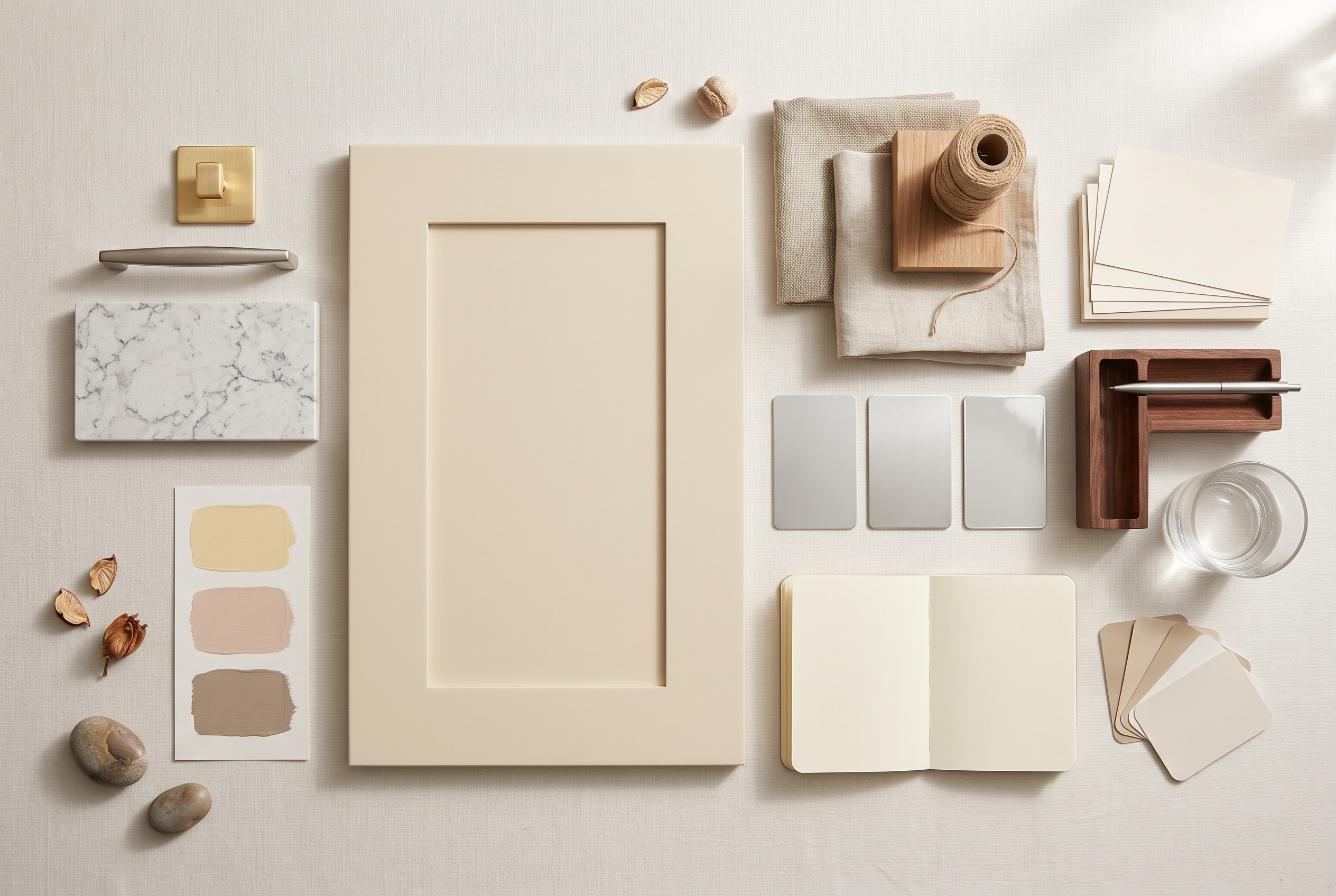 Cabinet colour decision board connecting finishes undertones lighting sheen and placement