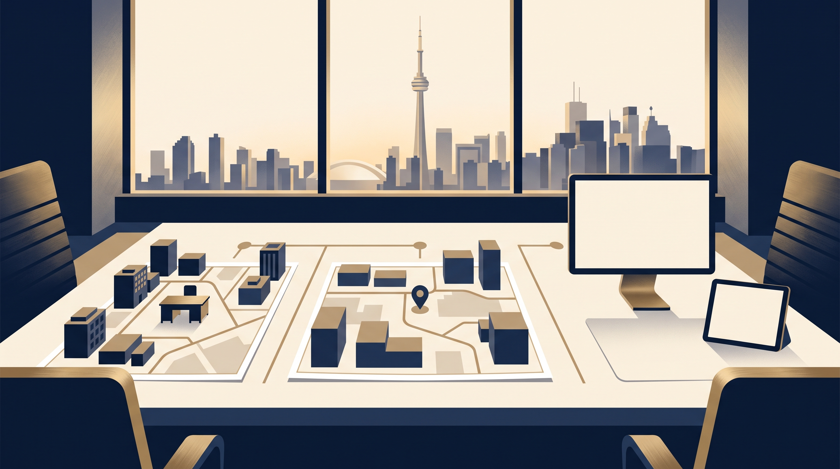 Downtown Toronto worker comparing nearby outside-core and remote notary appointment options