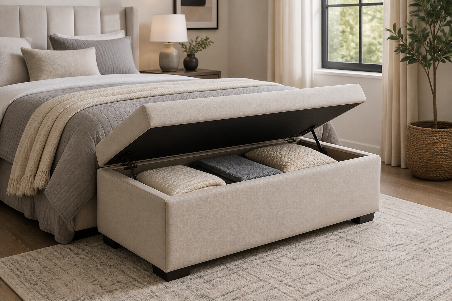 ottoman storage ideas