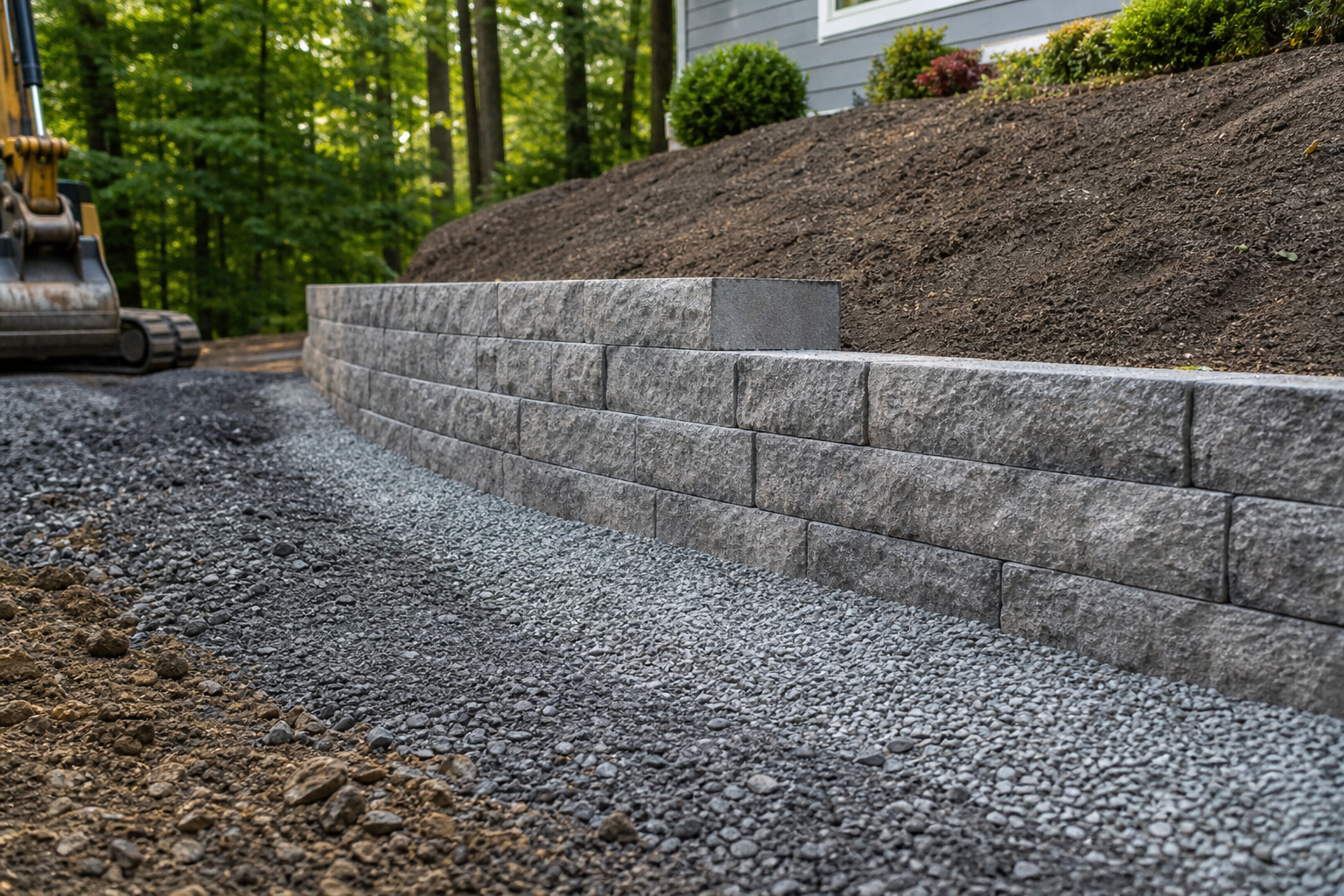 Retaining wall build process: a practical step-by-step with drainage, base prep, and finishing checks