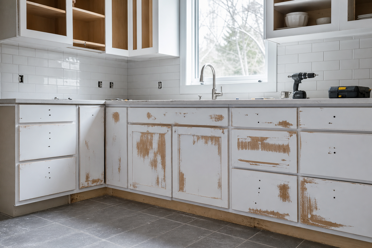toronto cabinet repair before respraying