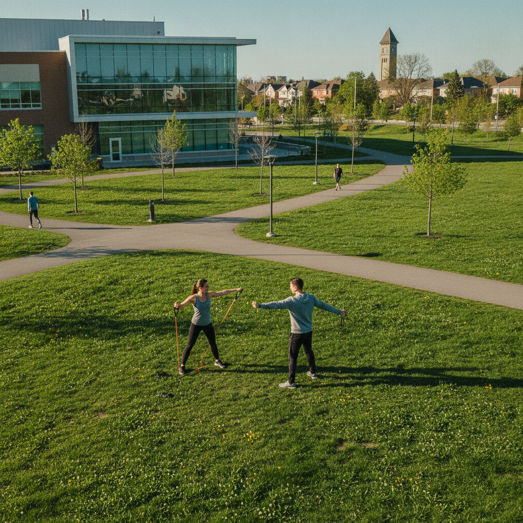 Practical real-world scene related to physiotherapy Markham, different perspective and setting, natural documentary style, no text, no labels, no wate