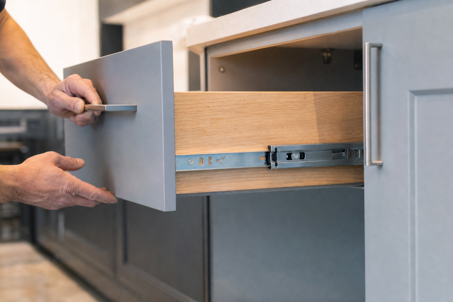 High-Quality Cabinets Compared, Stock vs Semi-Custom vs Custom 2 Hardware, fittings, and functional tests to run in a showroom — high quality cabinets
