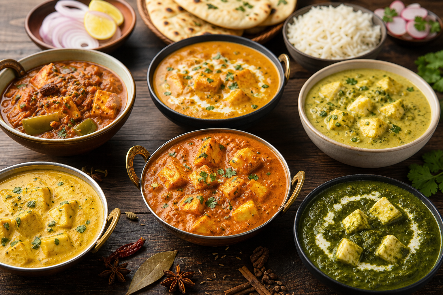 Paneer curry varieties compared: choose by flavor and spice