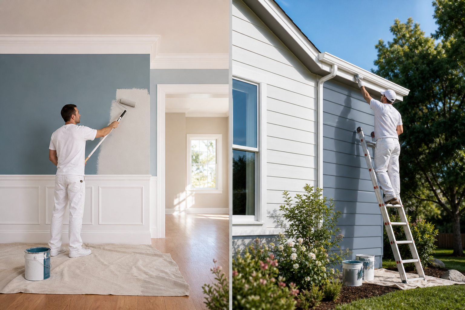 How do you compare interior and exterior painting contractors before hiring?