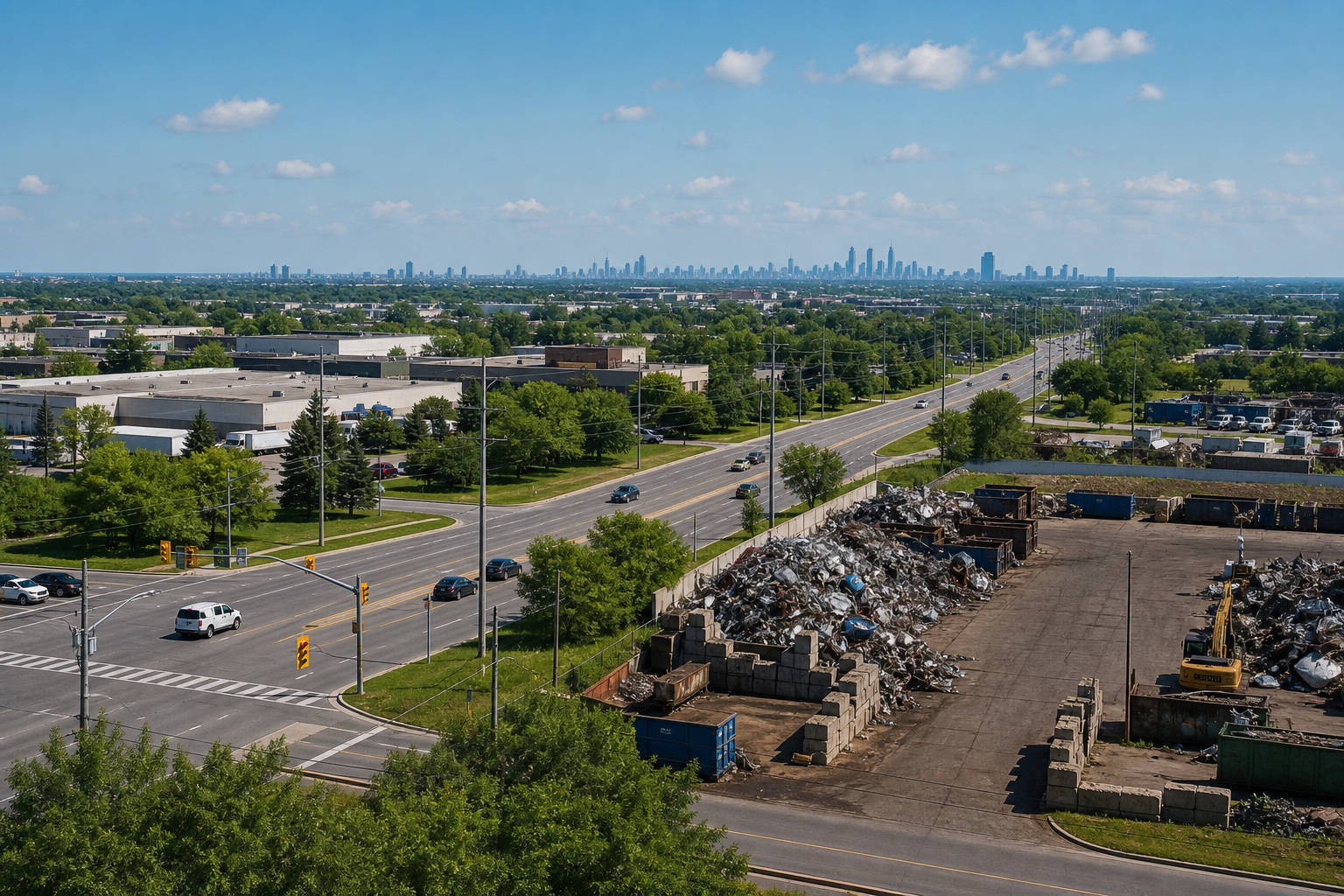 Arrival, traffic and timing tips for 407 Rexdale Blvd — scrap yard hours Toronto