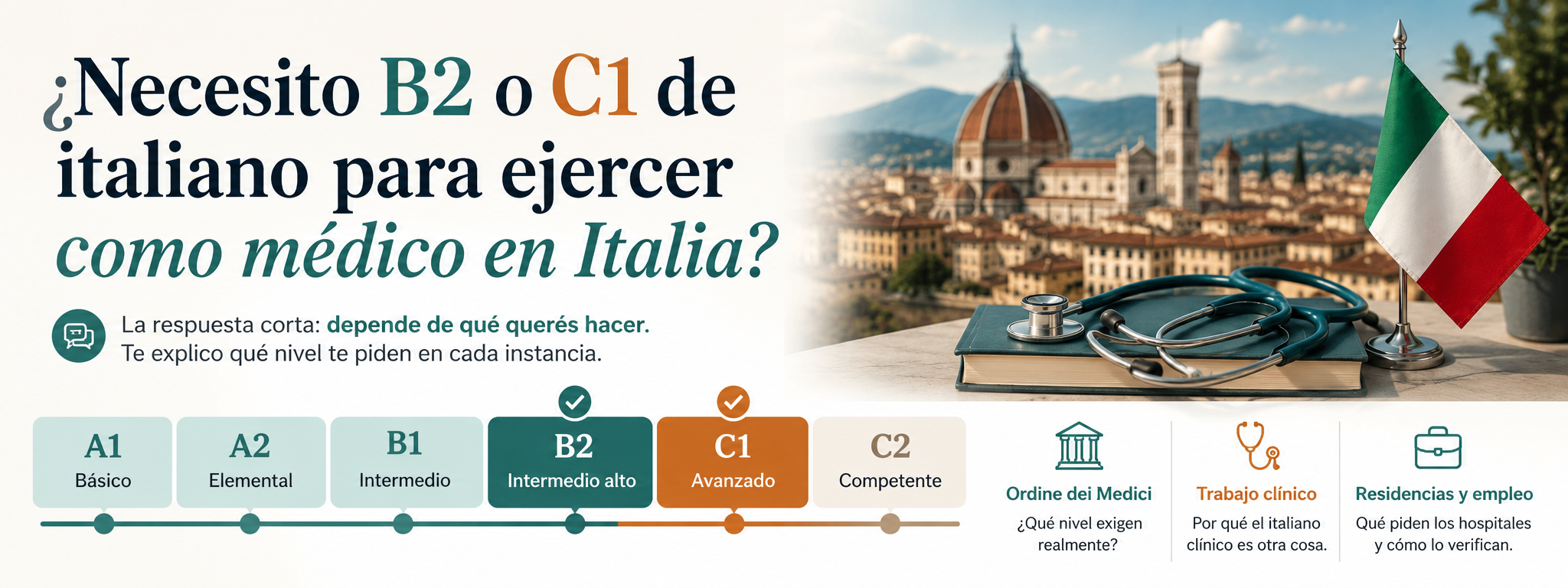 ¿B2 o C1 de italiano? La respuesta que ningún grupo de médicos te da bien