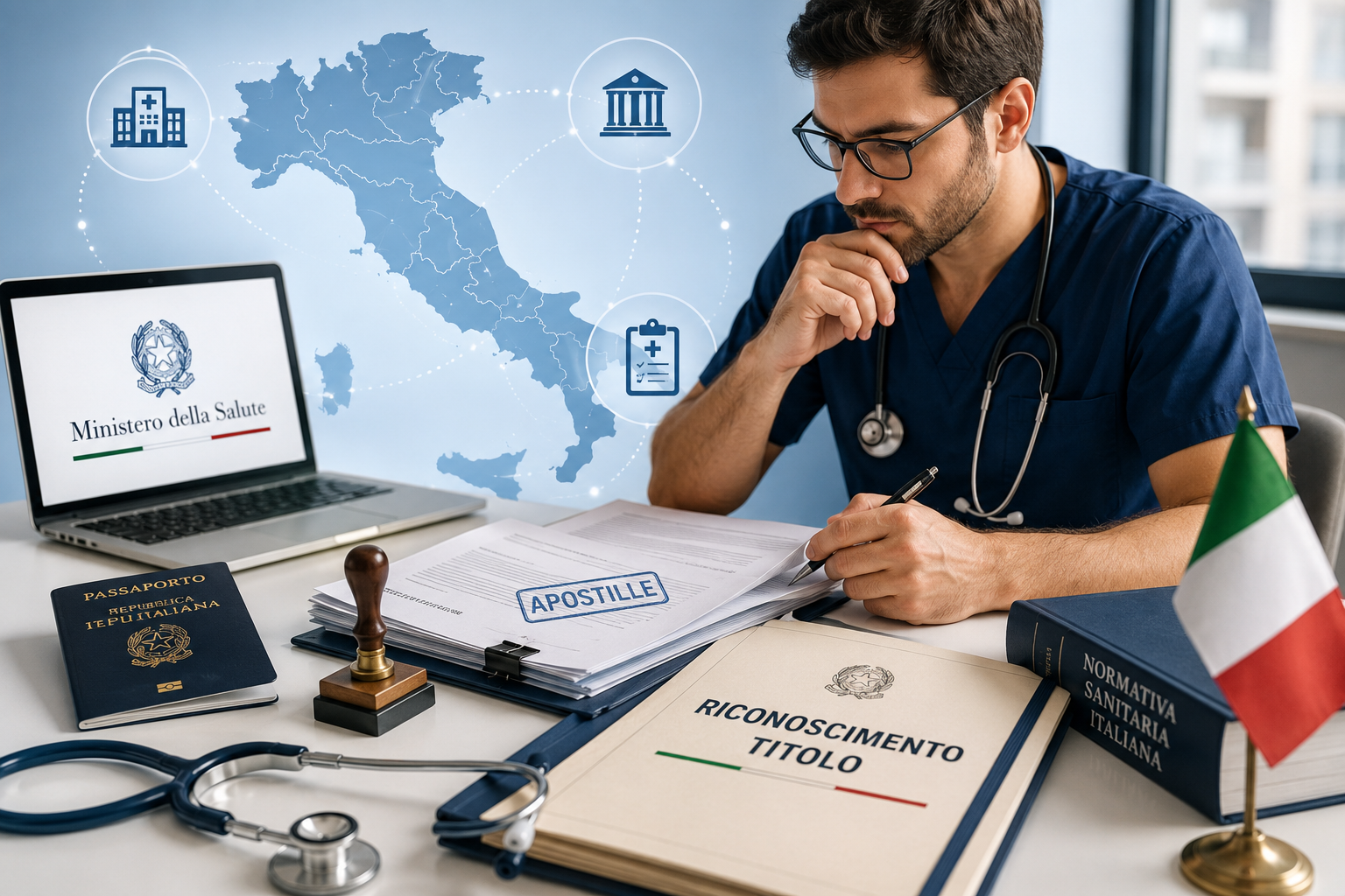Glosario de términos italianos para homologar el título de médico en Italia
