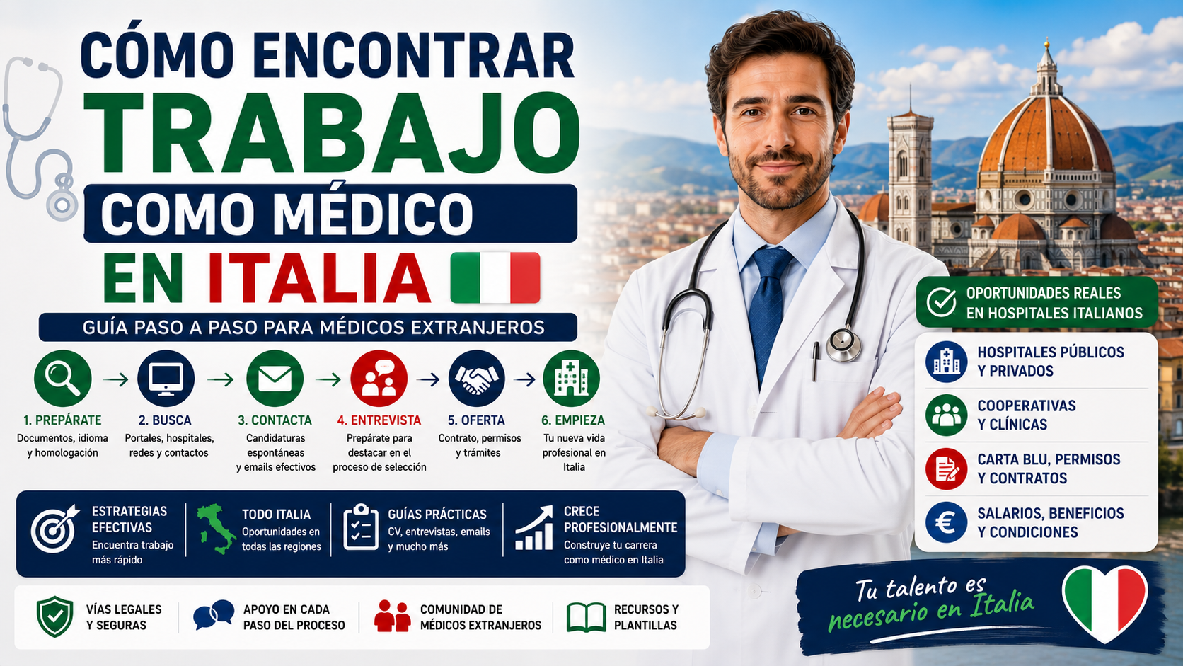 Cómo encontrar trabajo como médico en Italia paso a paso: guía completa 2026