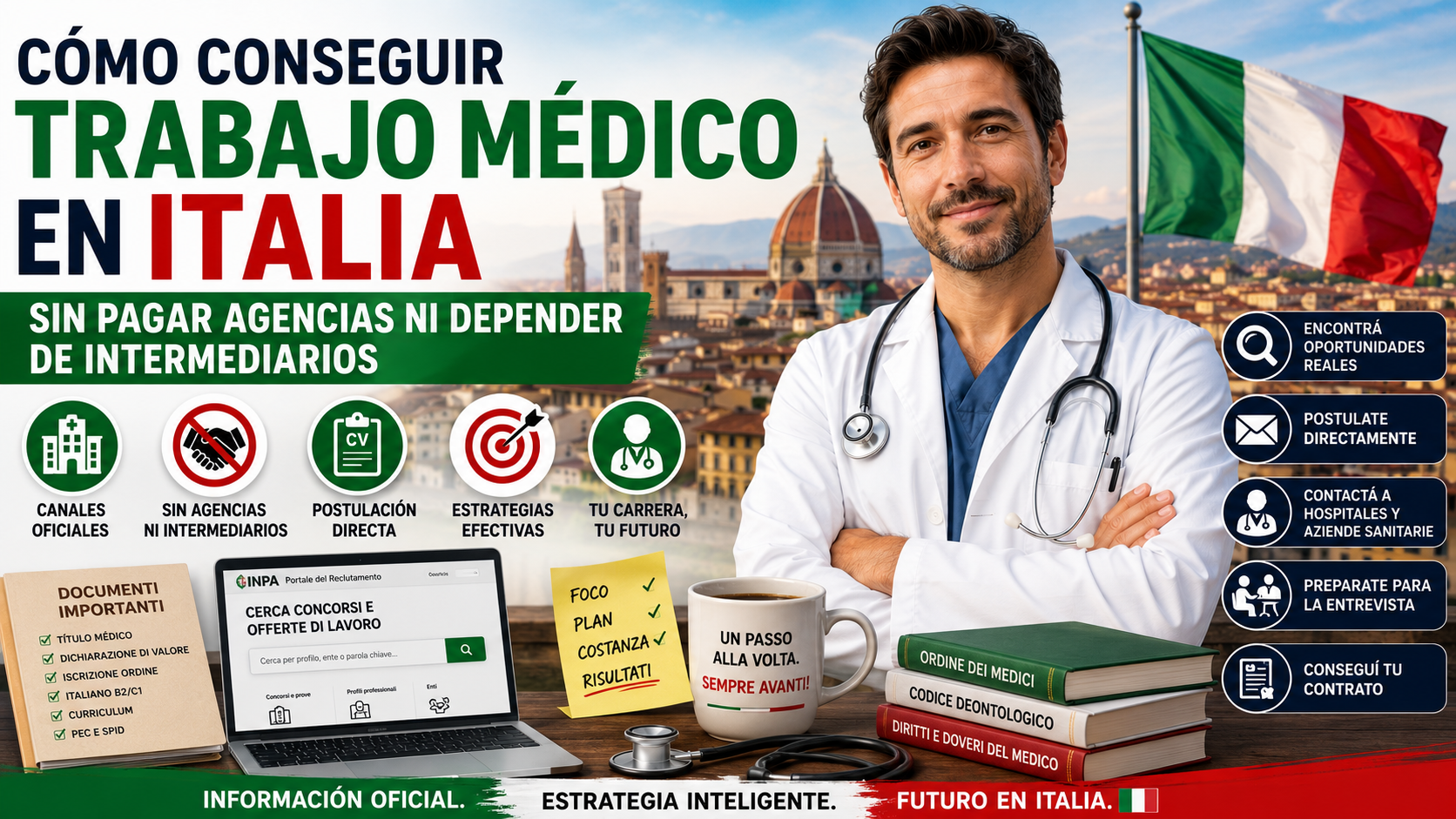 Cómo conseguir trabajo médico en Italia sin agencia