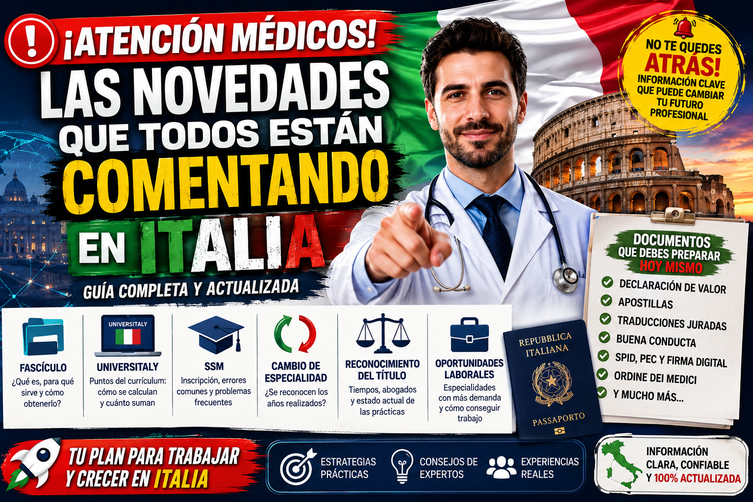 	Médicos extranjeros en Italia: SSM, fascículo y homologación