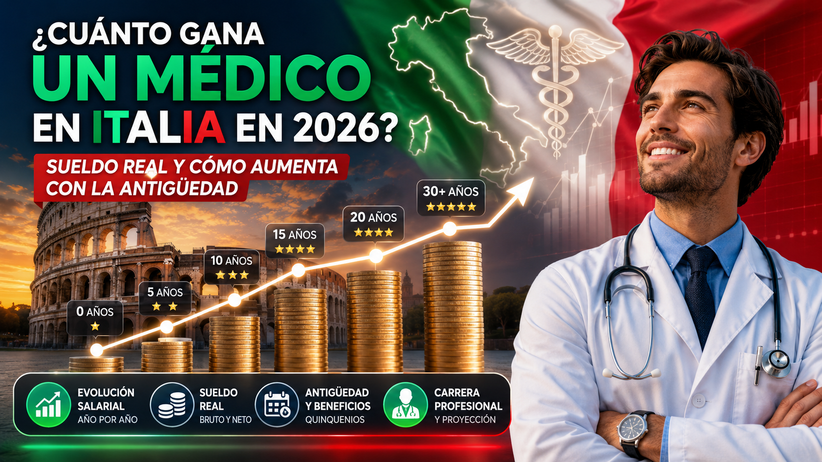 ¿Cuánto gana un médico en Italia en 2026? Sueldo real