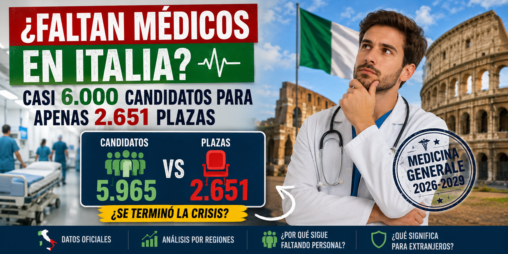 Italia dice que faltan médicos: entonces, ¿por qué 6.000 compiten por 2.651 plazas?
