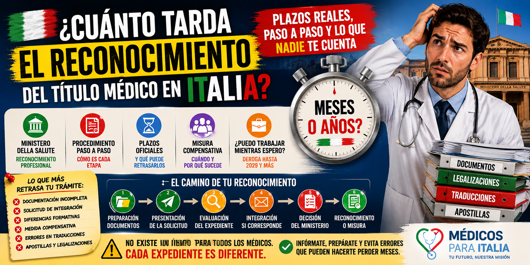 Cuánto tarda el reconocimiento del título médico en Italia