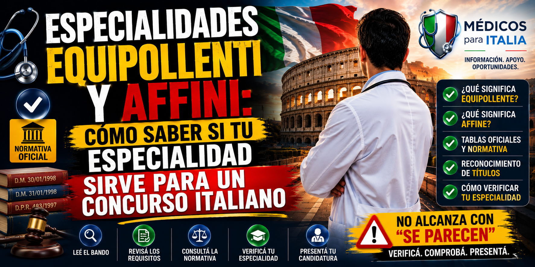 Especialidades equipollenti y affini: cómo saber si tu especialidad sirve para un concurso italiano