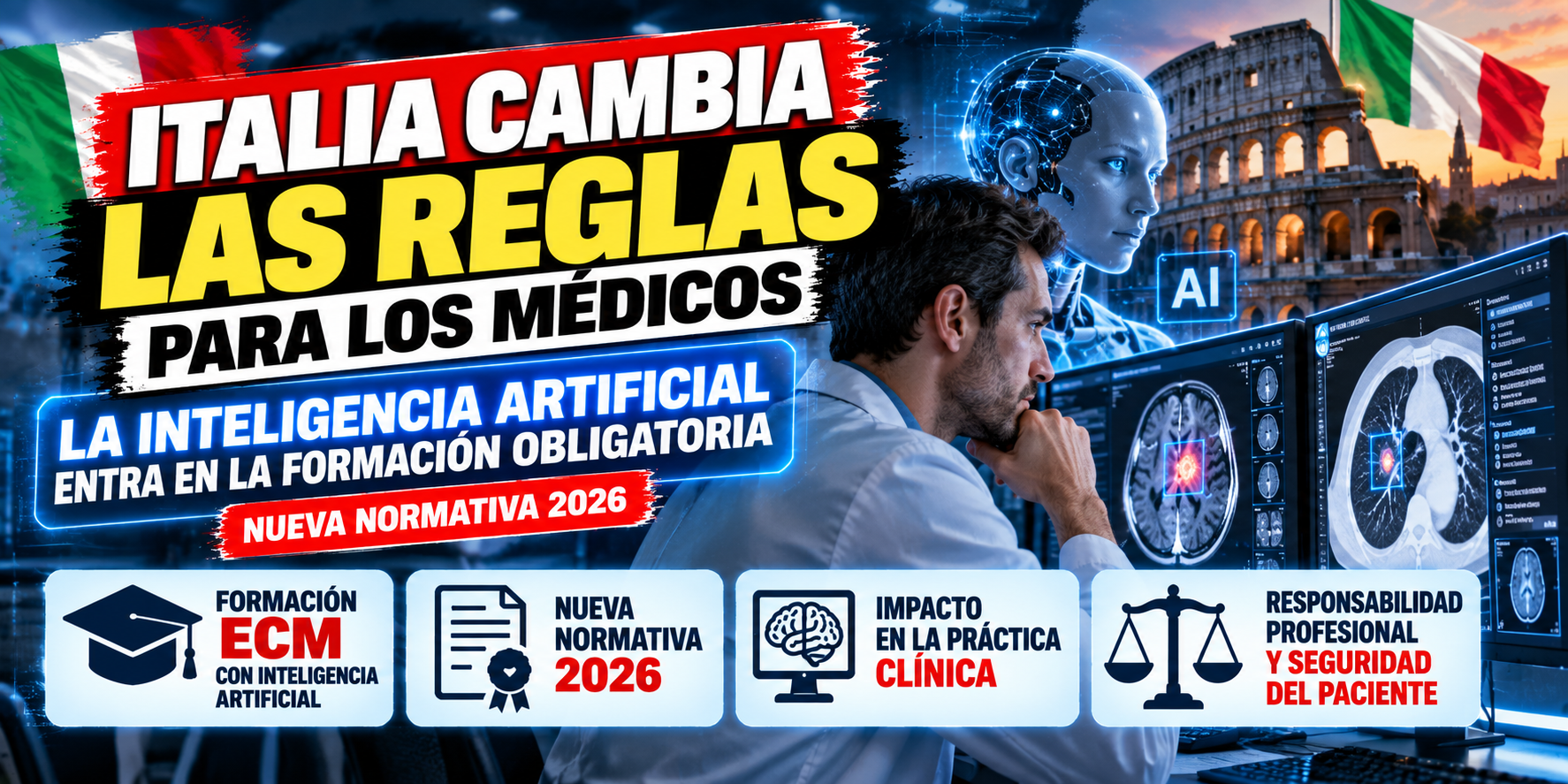 Italia cambia las reglas para los médicos: la inteligencia artificial entra en la formación ECM