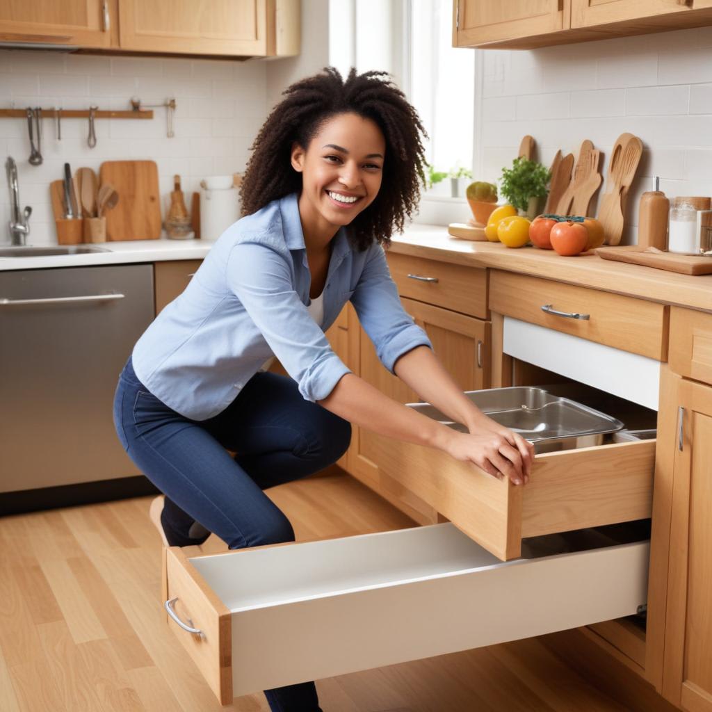 How can I easily fix a broken kitchen drawer that is stuck