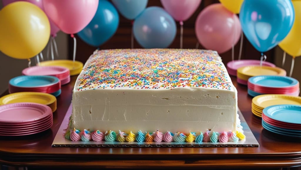 Classic Vanilla Sheet Cake for 60 People