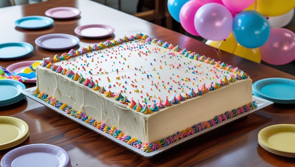 Classic Vanilla Sheet Cake for 60 People