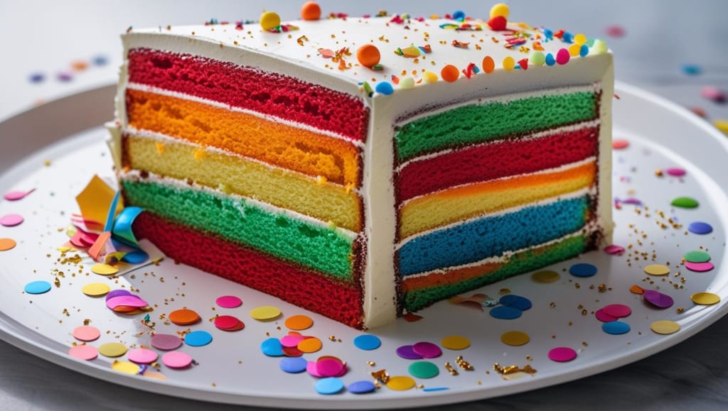 Five-Layer Rainbow Cake – A Colorful Crowd-Pleaser
