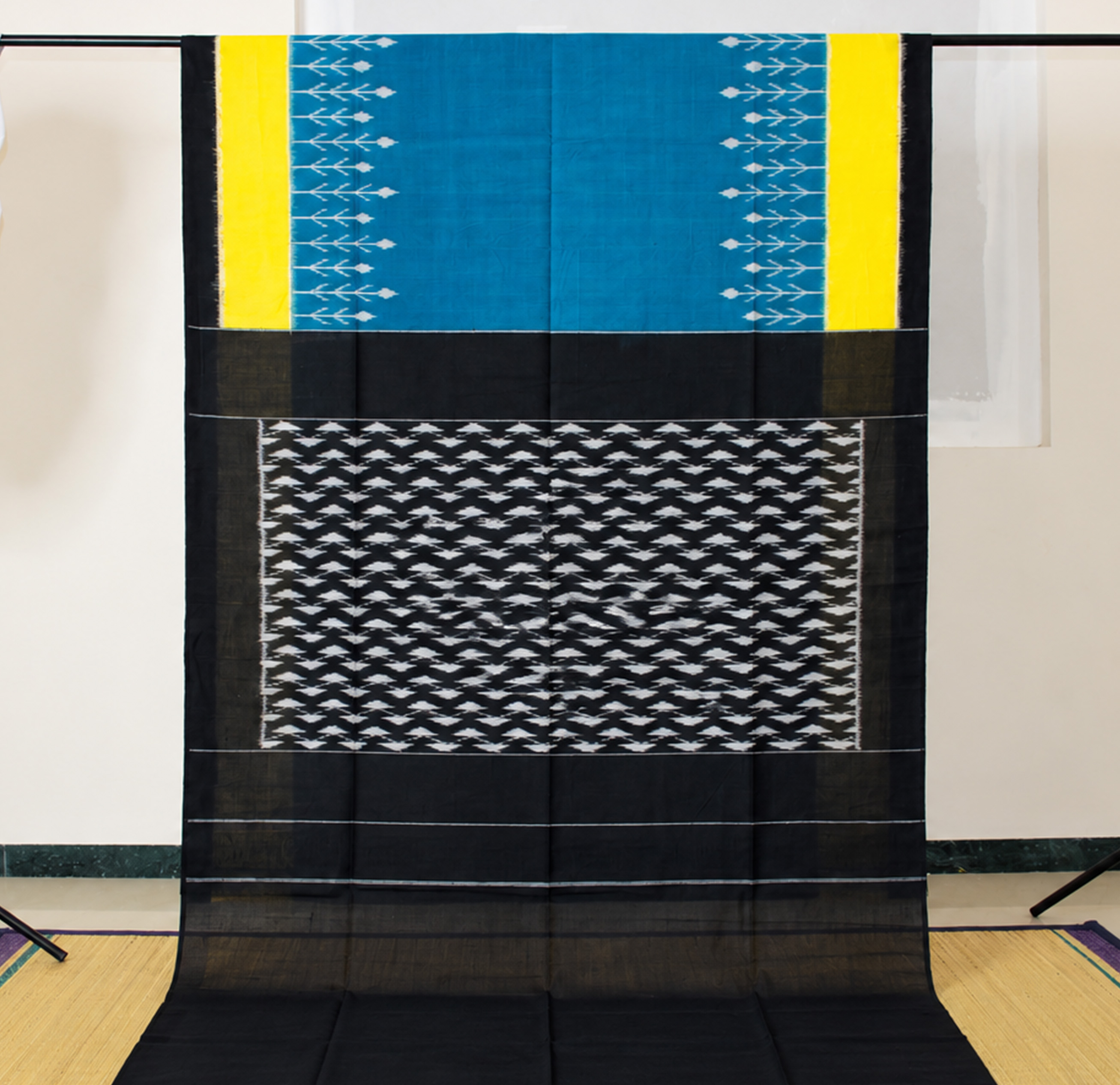 Blue Yellow Black Ikat