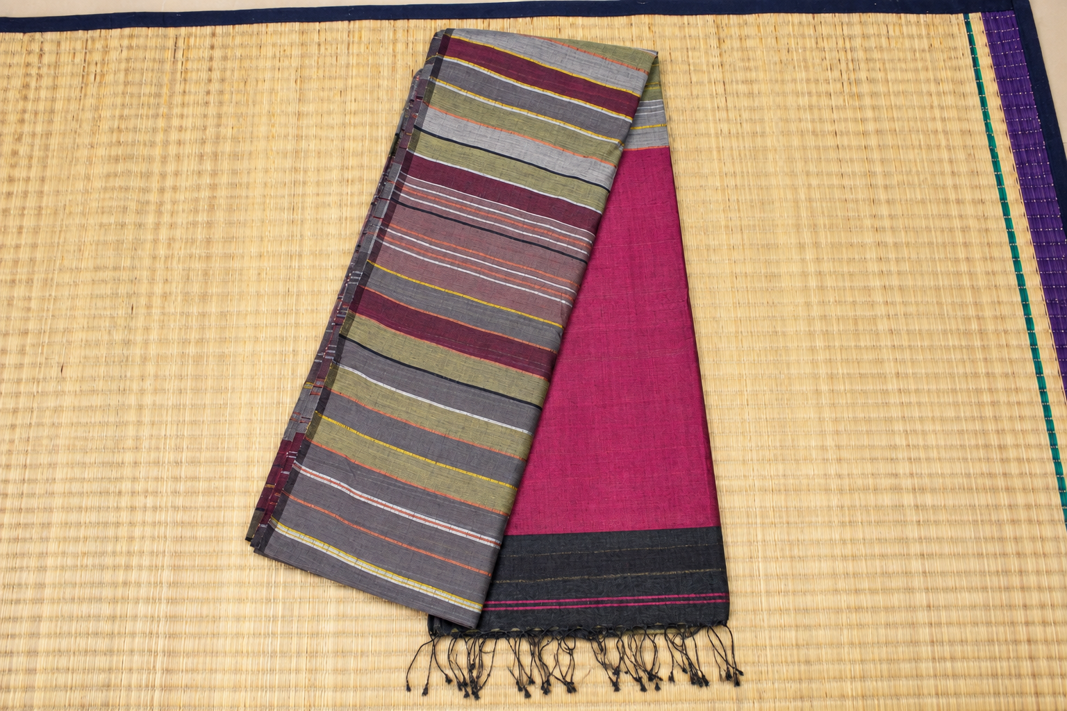 Pinkish Maroon Multicolour Stripes image 2
