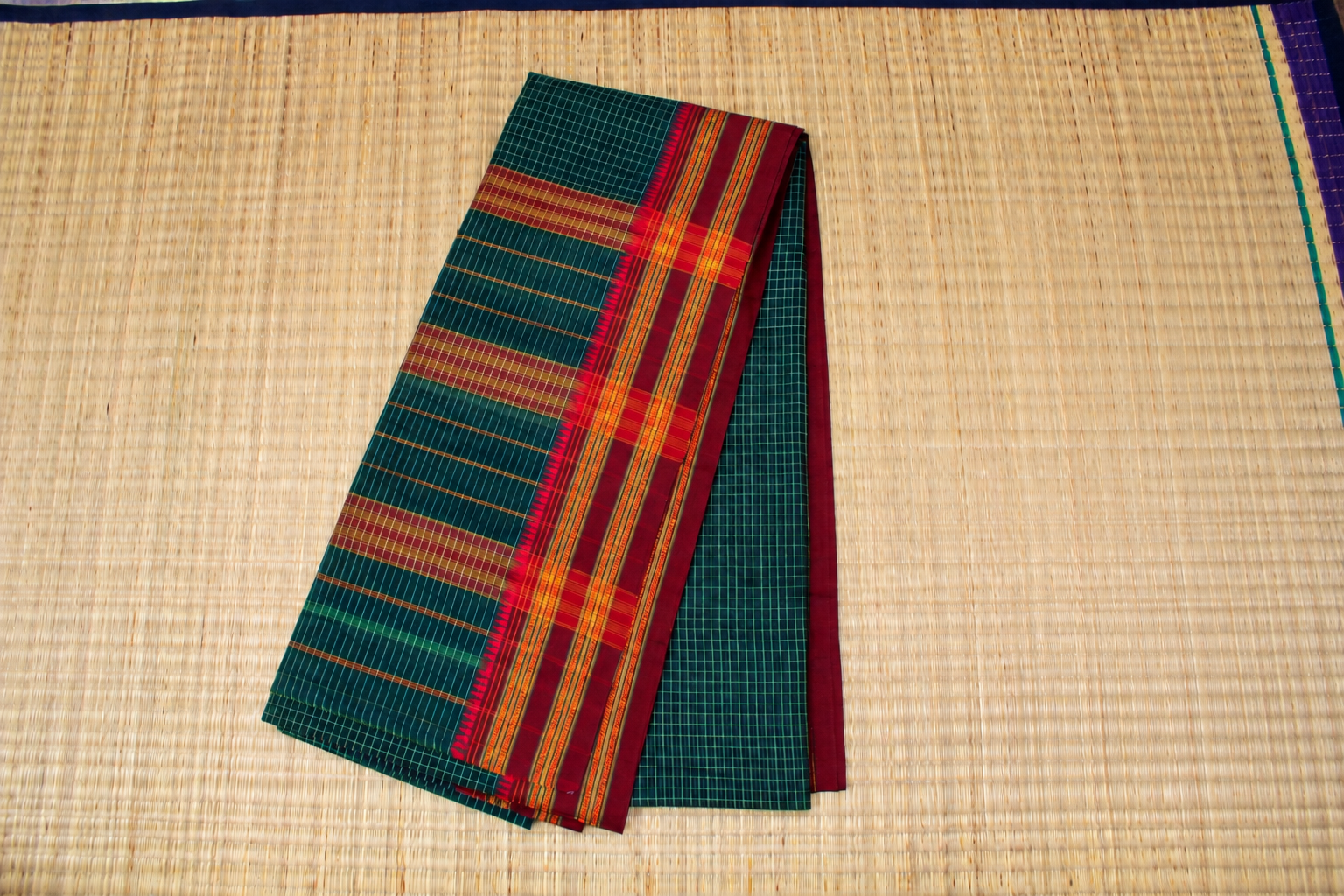 Green Checks Maroon Border image 2