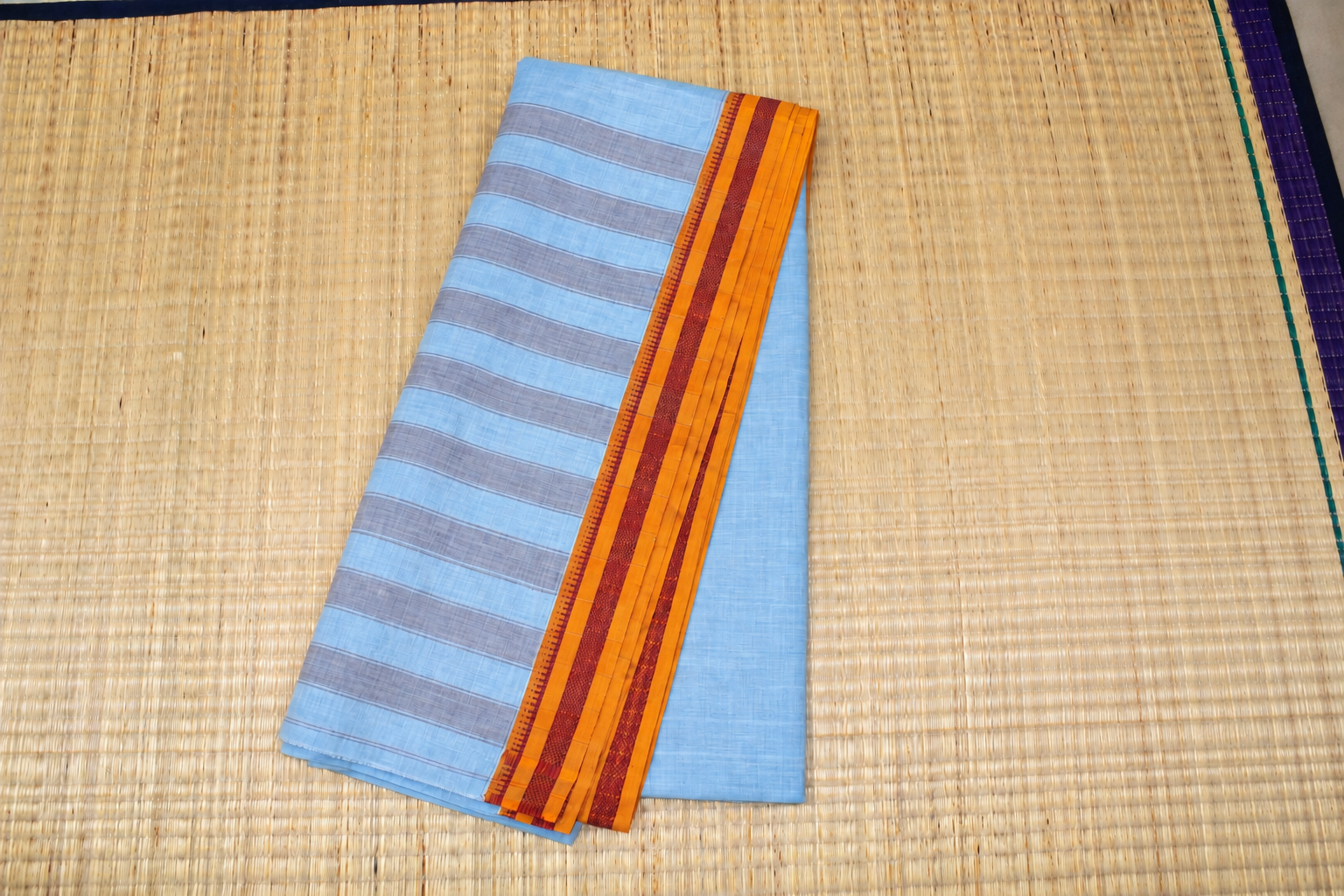 Light Blue Mustard Maroon Border image 2