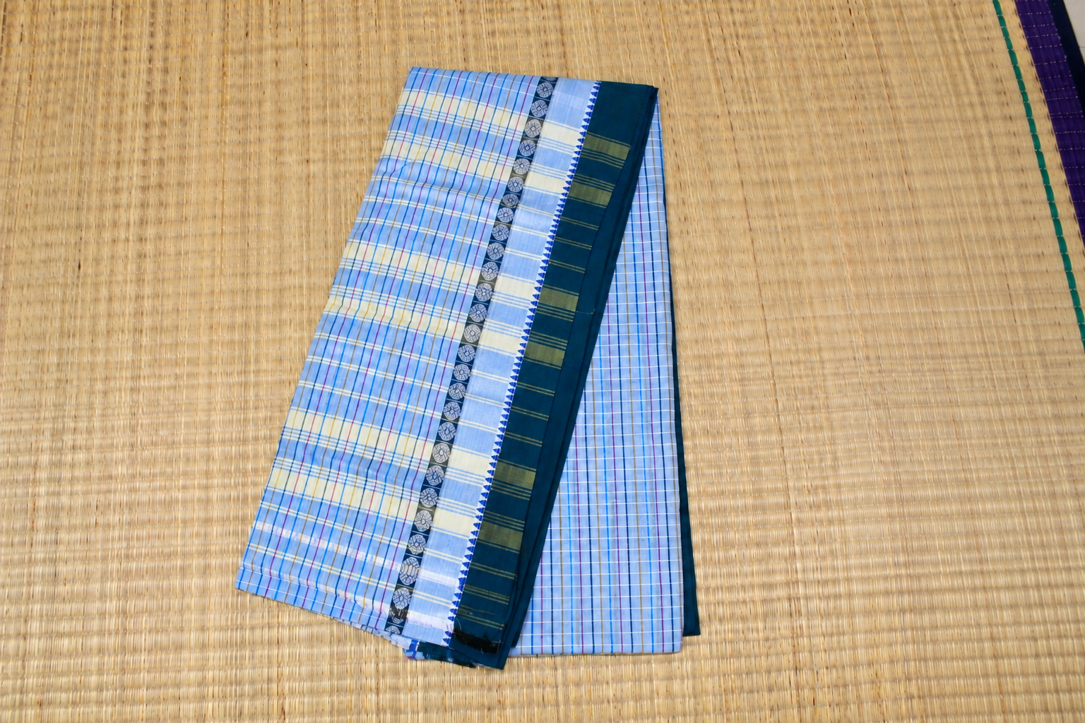 Blue Checks Dark Green Border image 2