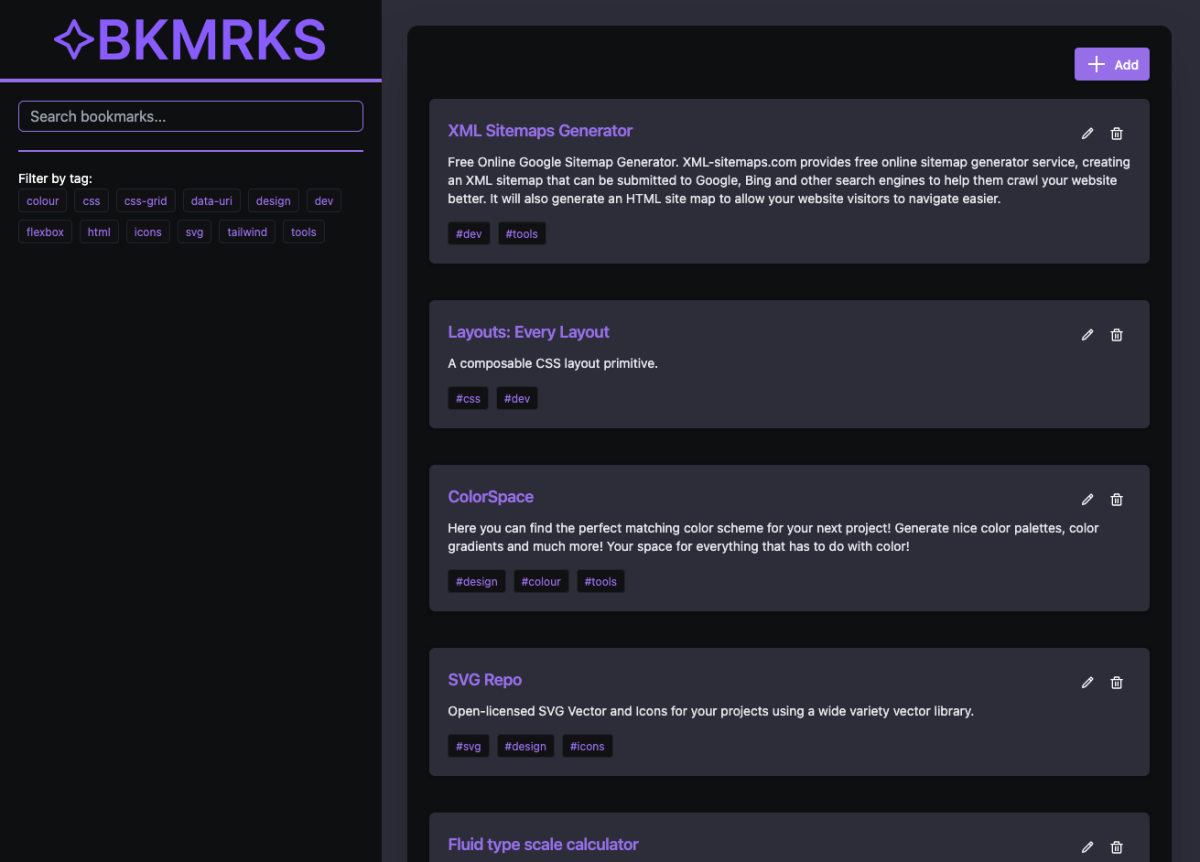 BKMRKS Homepage