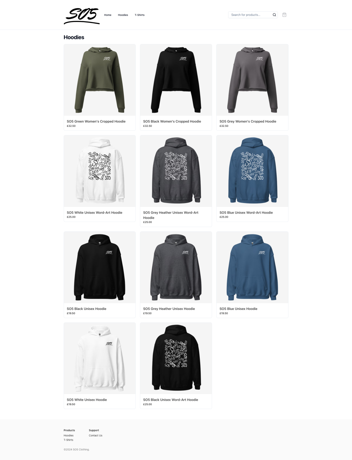 SO5 Clothing Category Page