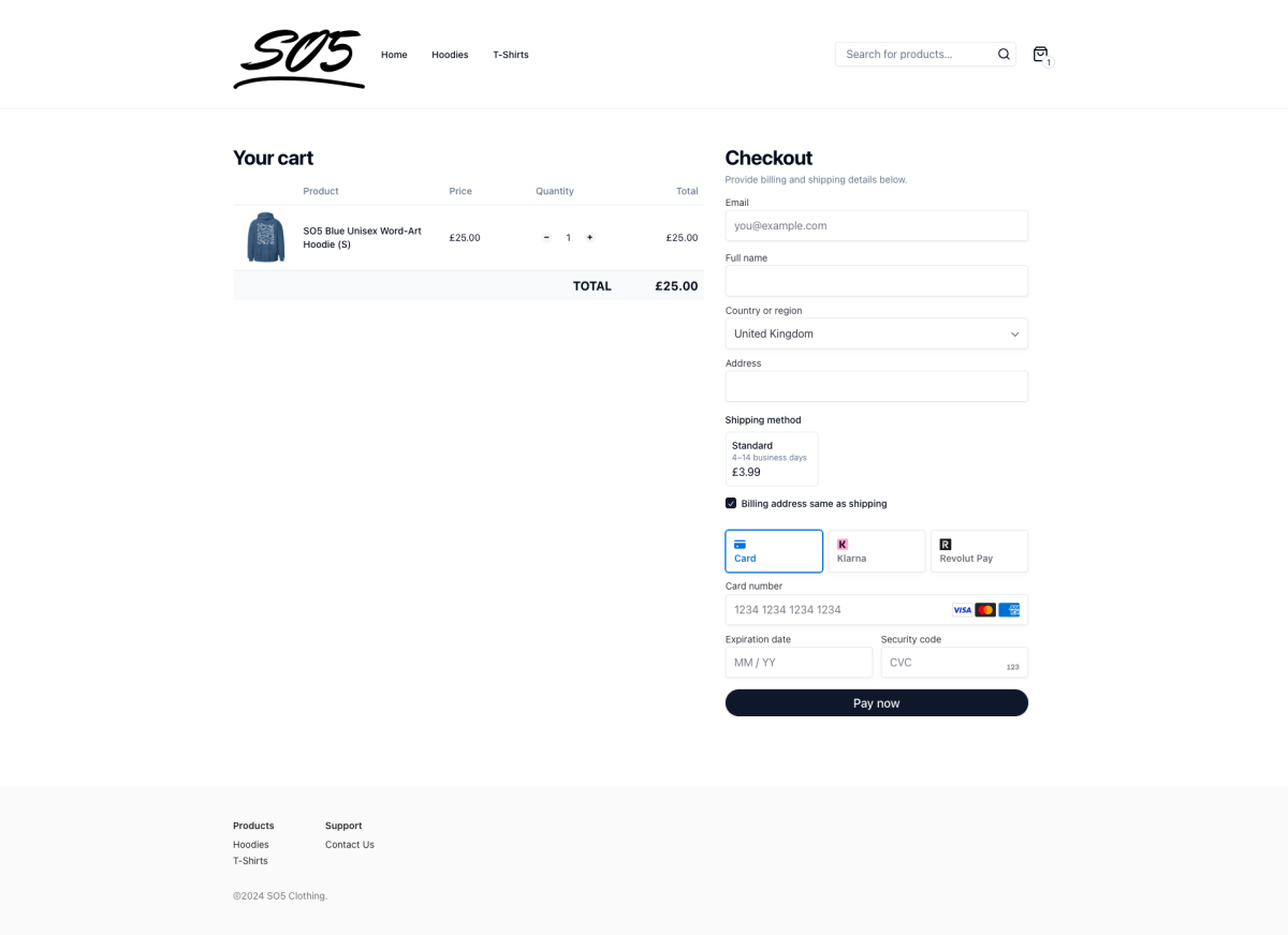 SO5 Clothing Shopping Cart