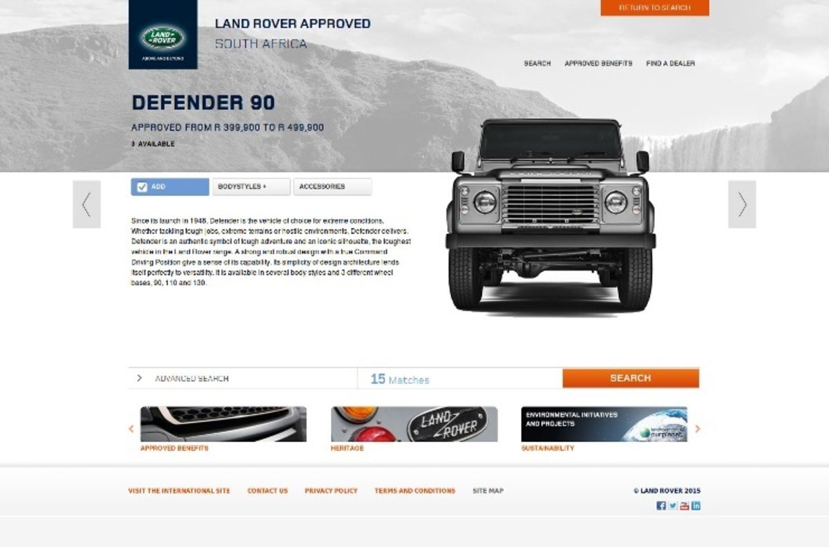 Model information page