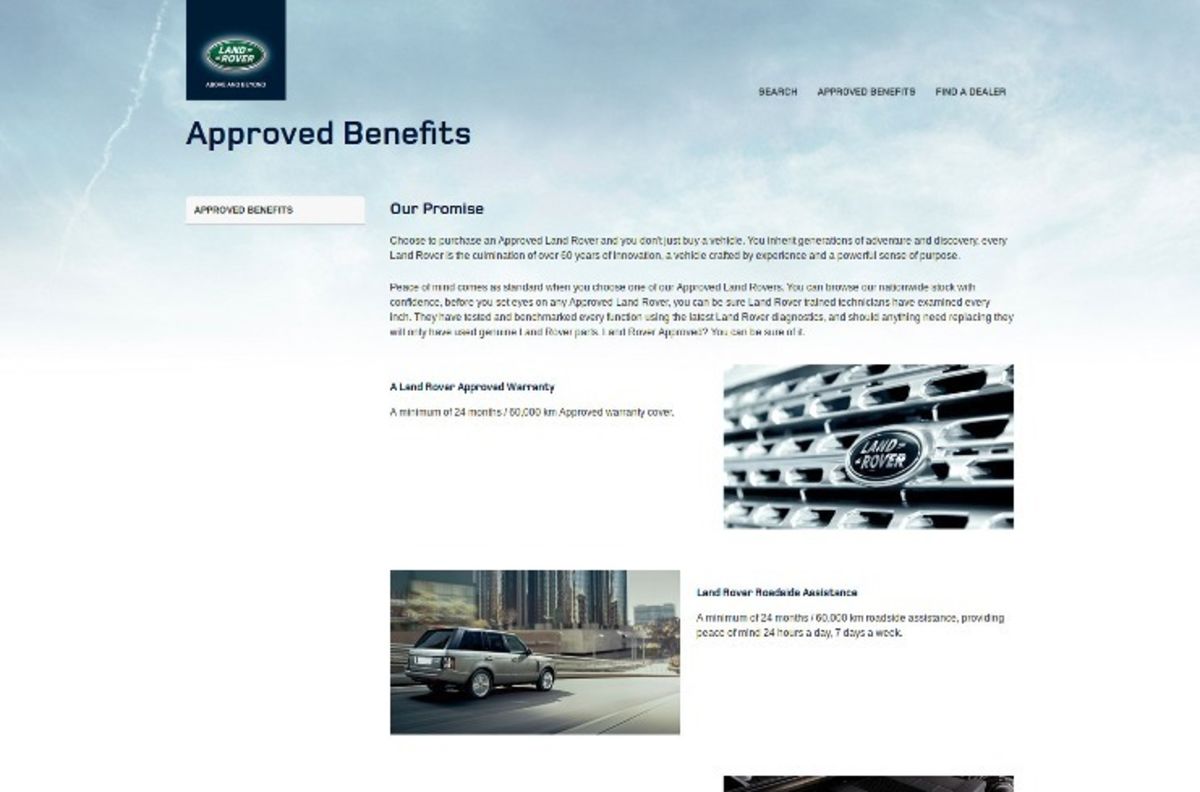 Approved benefits page