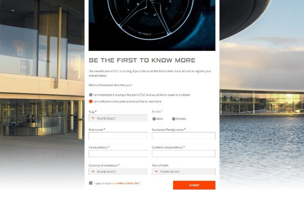 Form 2 - McLaren enthusiast showing interest