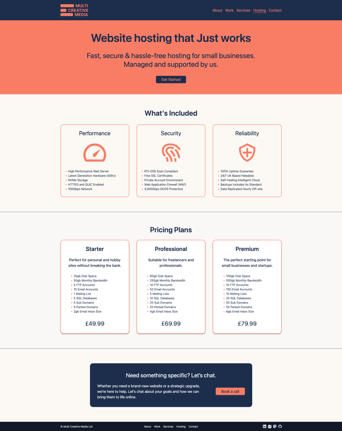 Multi Creative Media Hosting page