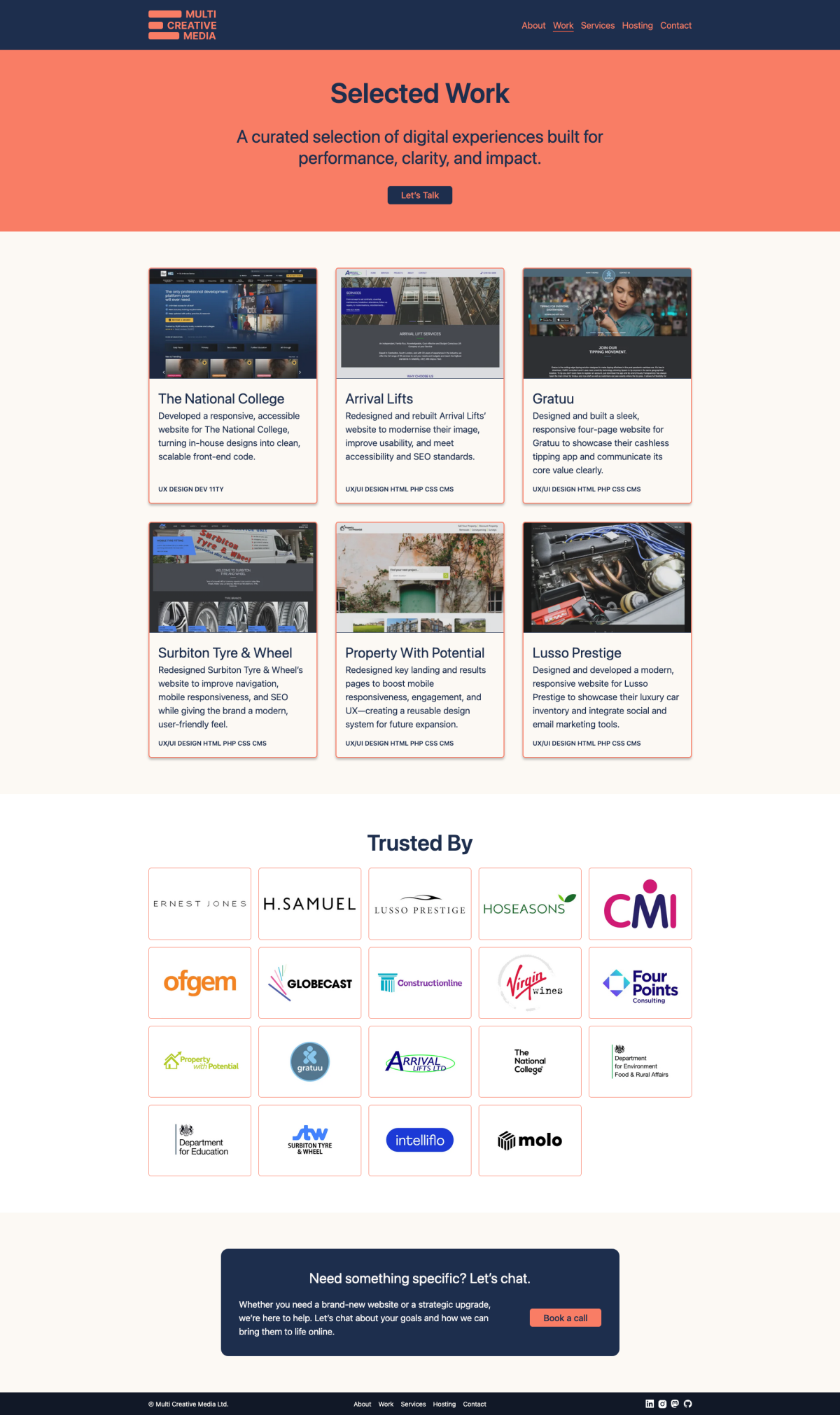 Multi Creative Media Work page