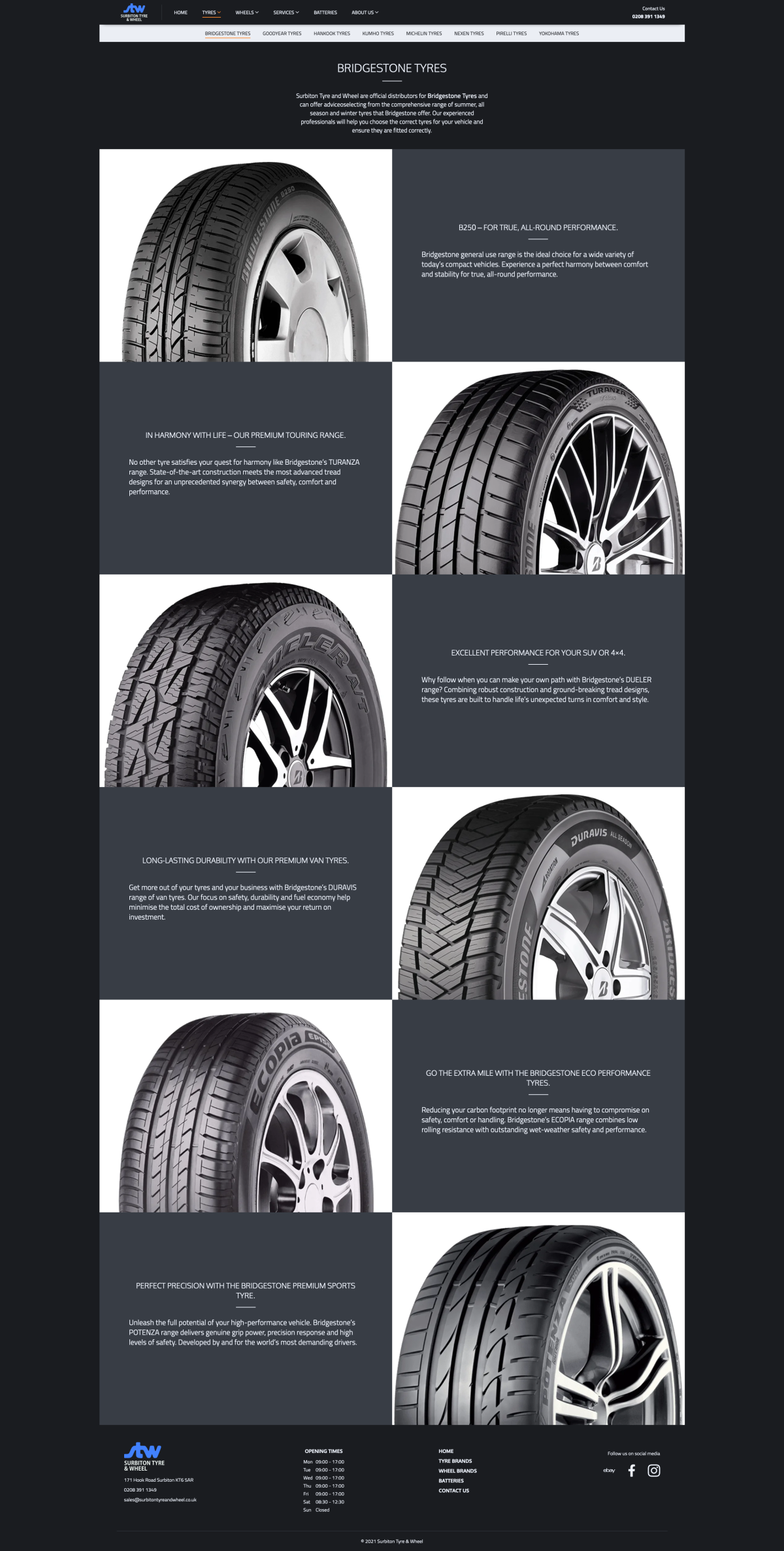 Surbiton Tyre and Wheel tyre detail page screenshot