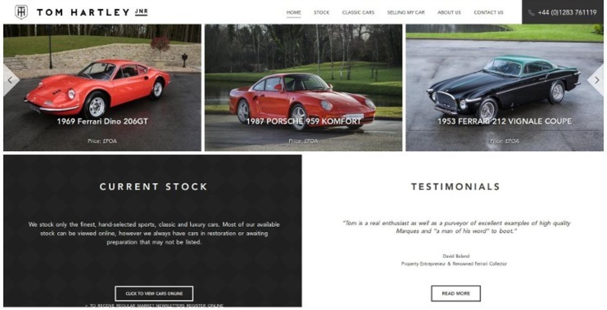 Homepage middle section