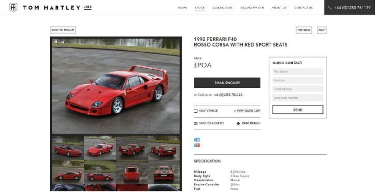 Vehicle details page