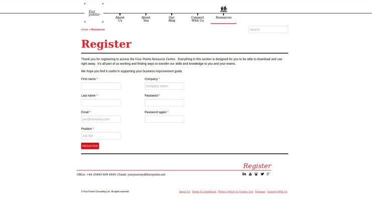 Register page